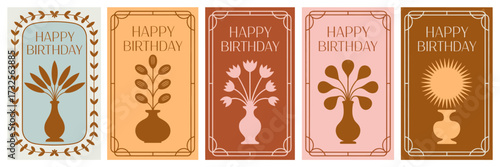 A beautifully crafted set of floral-themed birthday cards that highlight diverse designs, perfect for making anyone's birthday celebration more special and heartfelt.