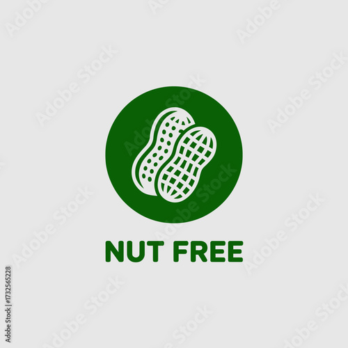 An artistic interpretation of a nut-free symbol, signifying that the product is safe for those with nut allergies, promoting health and responsible food choices.