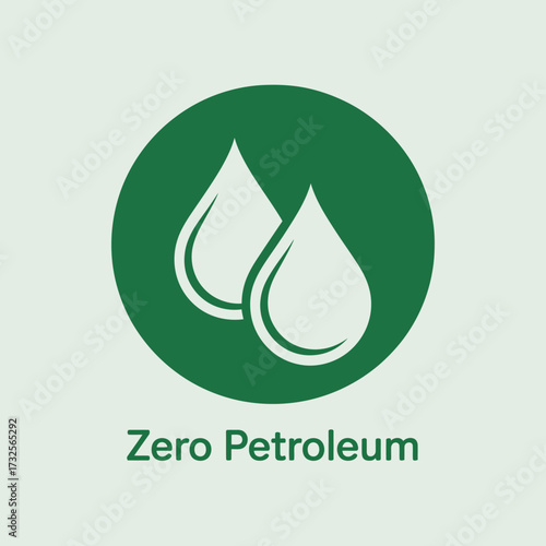 An elegant and modern zero petroleum icon showcasing two water droplets, ideal for use in branding materials focusing on sustainability and eco-friendly initiatives.