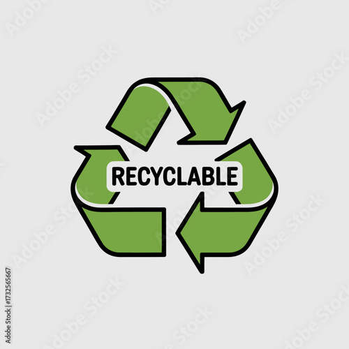 This image features an elegant recyclable symbol showcasing bold green arrows, promoting the importance of recycling in maintaining a sustainable and healthy planet for future generations.