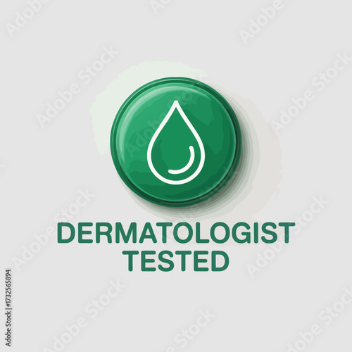 This image showcases a green badge indicating dermatologist testing, emphasizing safety and efficacy in skincare items for consumer confidence and trust in skin health.