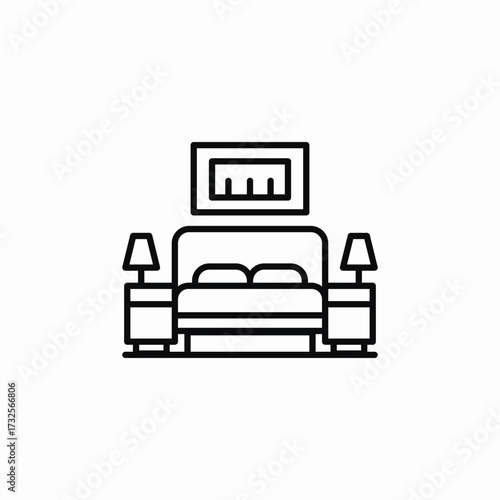 bedroom furniture icon sign vector
