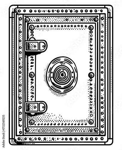 Safe Deposit Box SVG, Security and Vault Vector Icon. Security Safe Deposit Box SVG,  Lock and Vault Vector Design.