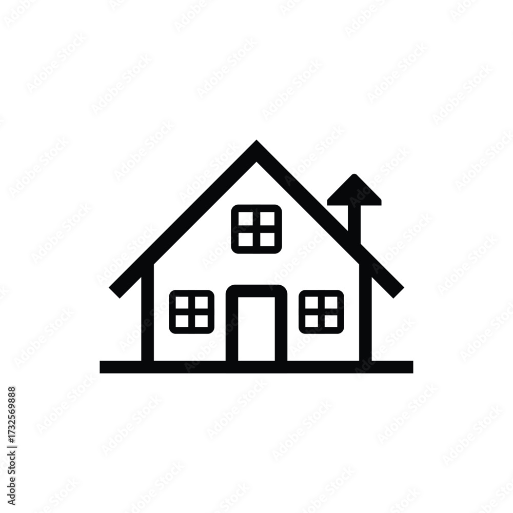 Fototapeta premium Black Home Outline with Transparent Background Design