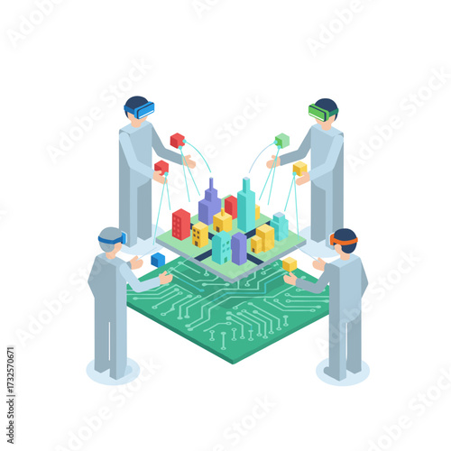 Gather people to interact with a 3D city in a virtual world and experience the metaverse concept
