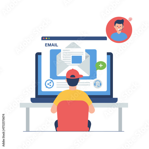 Vector illustration of online marketing concepts for email marketing