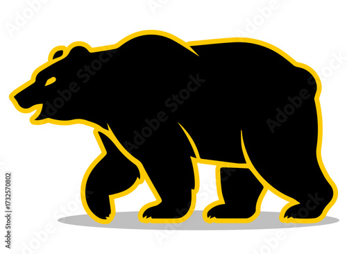 Bear Silhouette Vector Isolated on White Background – Wild Animal Illustration for Logo and Design