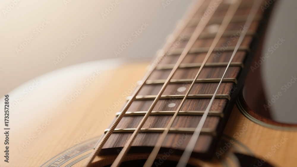 Fototapeta premium acoustic guitar close up