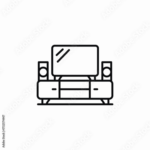 tv set stand icon sign vector