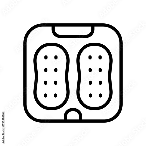 Leg hydro massage outline icon. Physio therapy. Spa exercise. Spa treatment. Foot bath. Healthcare, skincare, wellness contour symbol. Vector isolated illustration.