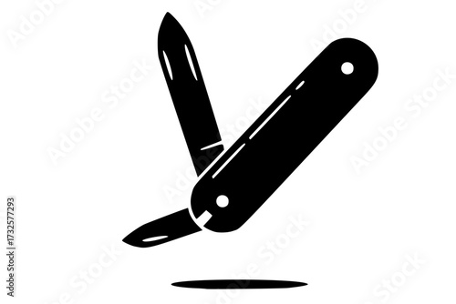 Pocket Swiss Army Knife Icon: Multi-tool, Utility, Survival, Camping, Outdoor Gear, Adventure, Travel, Cutlery, Vector.
