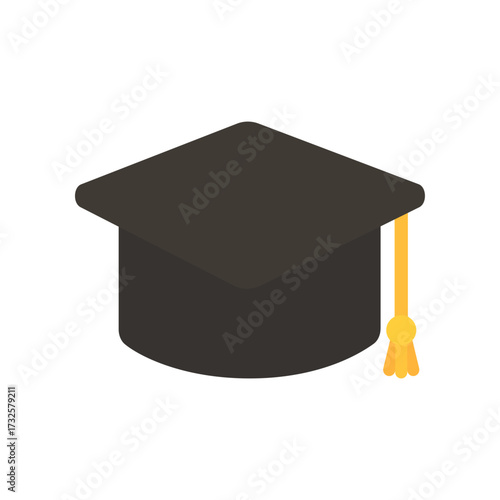 Graduation hat icon. Education, academic, school learning, ceremony concept. Flat vector isolated design illustration. 
