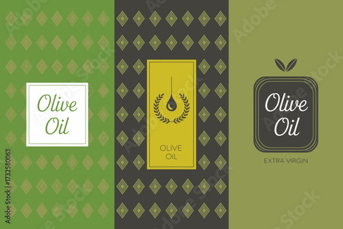 This eye-catching olive oil label combines a modern graphic design with a timeless appeal, bridging tradition and contemporary aesthetics for premium products.