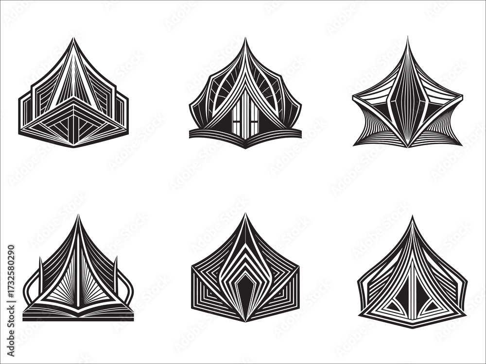 Fototapeta premium set of camping icons