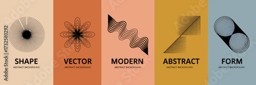 This image showcases a collection of elegant abstract shapes, each providing a unique visual experience perfect for modern design projects and marketing material.