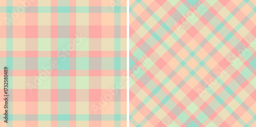 Pastel plaid pattern design. Textile background perfect for spring, Easter, fashion, or vintagethemed projects. Ideal for fabrics and paper goods