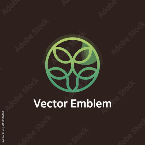 This elegant vector emblem features a unique circular design with interconnected elements that symbolize growth, harmony, and modernity in branding and marketing.