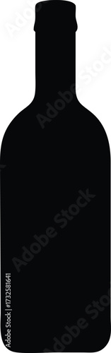 a black silhouette of a bottle of wine is shown 