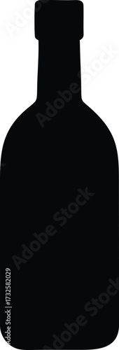 a black silhouette of a bottle of wine is shown 