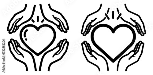 Illustration of hands holding a heart shape