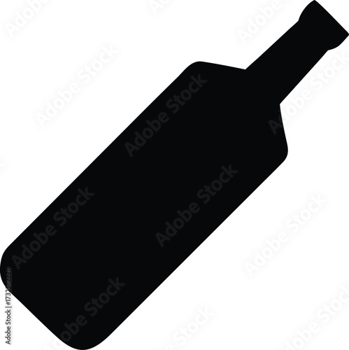 a black silhouette of a bottle of wine is shown 