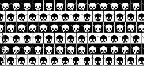 Patrones de cráneos escalofriantes sin fisuras para Halloween, perfecto para papel de regalos. 