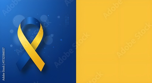 Down Syndrome Awareness Banner | Blue and Yellow Design with Copy Space