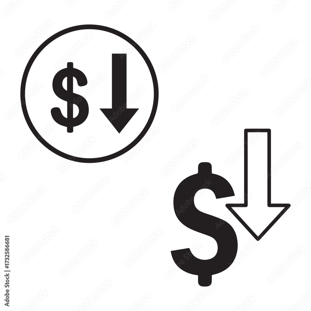 Obraz premium Price drop isolated on white background