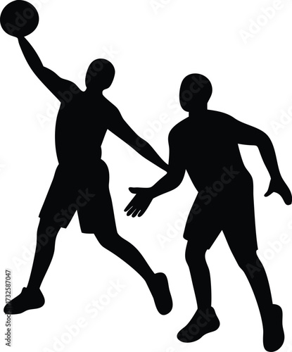 basketball players silhouette