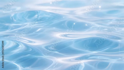 水面、水波、光、抽象的な背景、青と白