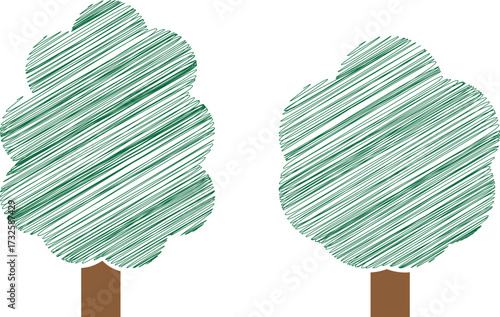 Cartoon Green Leaf and Plant Vector Illustration, Ecology and Eco Environment Design, Natural Forest Tree Branches and Grass Elements for Decoration and Concept Art