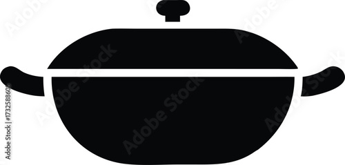 big cooking pan logo silhouette