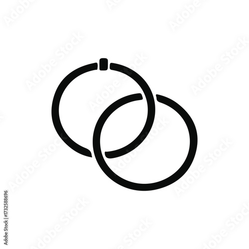 Gold and silver wedding rings vector illustration on white, a pair of round metal rings symbolizing love and marriage
