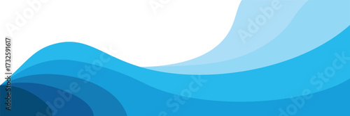 Abstract blue gradient wave layers forming flowing curves for modern background, motion and creative design vector illustration