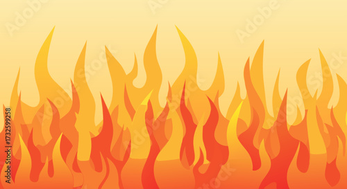 Abstract Orange and Yellow Flames Seamless Pattern Background Illustration with Warm Tones and Fiery Energy