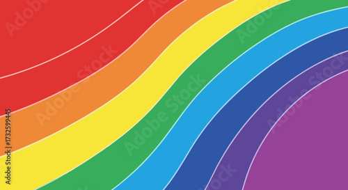 Vibrant Rainbow Waves A Swirling Spectrum of Colors Symbolizing Pride, Diversity, and Inclusivity in a Dynamic Abstract Design