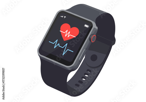 Fitness tracking action smartwatch technology health monitoring device modern lifestyle view wellness concept