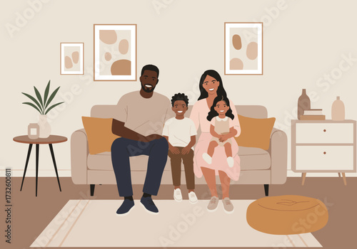 Family bonding moments at home of togetherness living room cozy environment intimate viewpoint