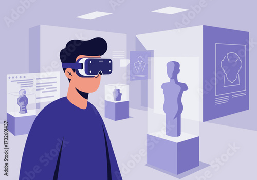 Virtual reality exhibition museum digital experience contemporary space immersive viewing interactive technology