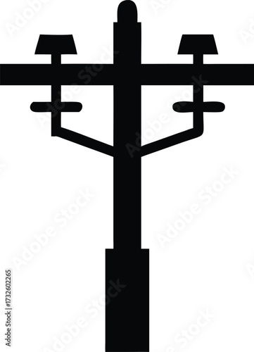 electricity post icon silhouette
