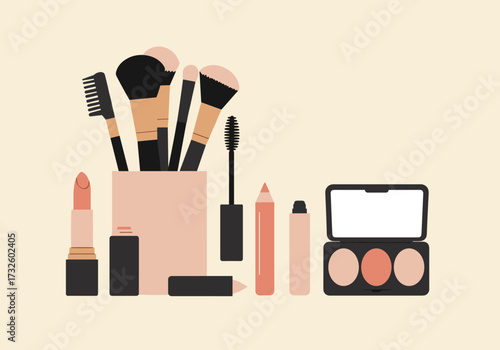 Makeup application essentials home digital beauty products minimalist style
