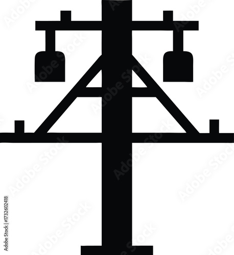 electricity post icon silhouette