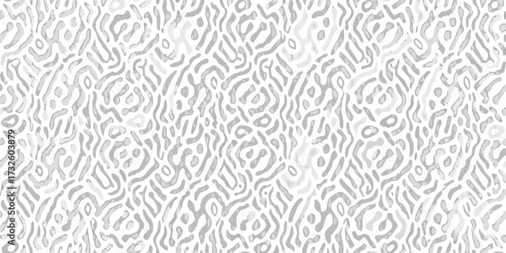 Fototapeta premium Abstract organic pattern with flowing lines and textured shapes in grayscale tones