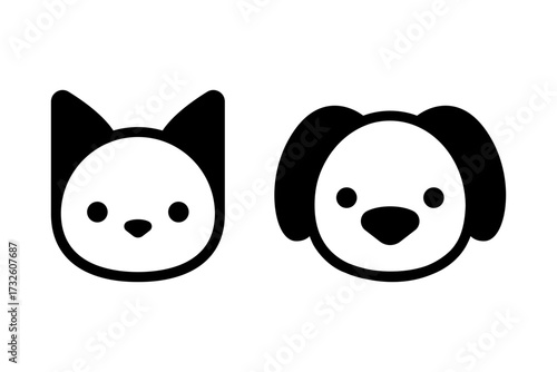 Cat and dog head icon.