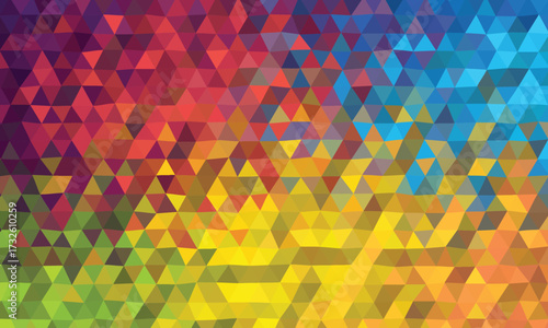 Colorful Abstract Geometric Low Poly Background With Rainbow Gradient