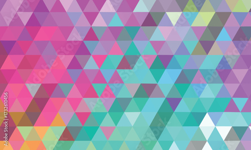 Colorful Geometric Triangle Pattern Abstract Background Pink Teal