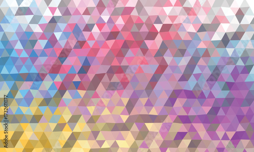 Multi-colored geometric low poly background with vibrant color mix