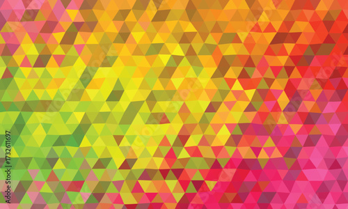 Vibrant geometric low poly background with warm color gradient