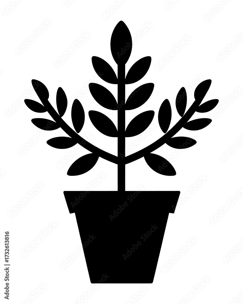 Obraz premium PNG Plant icon silhouette symbol black.