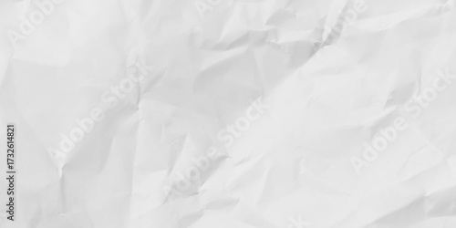Closeup of white crumpled paper for texture background. Wrinkled white packing paper stock photo